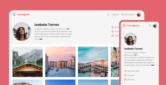 Rede social onde as pessoas mostram os registros
suas viagens pelo mundo